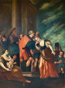 Scena Biblica, olio su tela, Epoca tra '600 e '700, Biblical Scene, oil on canvas, dated between 1600 and 1700